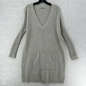 Rubbish Sweater Dress Womens SMALL‎ Gray Chunky Knit Long Sleeve Pocket